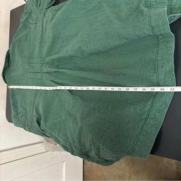 Free People Thalia Mini Shirtdress S Pullover Jacket Button Oversized Teal Boho - Picture 16 of 16